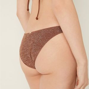 Victoria’s Secret brown shimmer Brazilian bikini bottom S XS